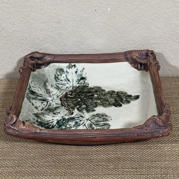 Ellen Evans Terrafirma Square Dish NY‎ Sculpted Pottery 9" Grapes VTG 1999 RARE - Picture 5 of 12